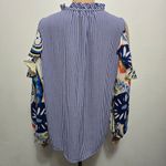 Melissa Paige Cold Shoulder Paisley Top – Size LP Colorful Boho Print Photo 4