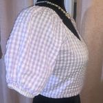 Sim & Sam Size M Gingham Wrapped V Neck Crop Photo 5
