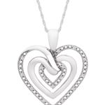 Sterling Silver Diamond Multi-Heart 18" Pendant Necklace (1/10 ct. t.w.) in Photo 0