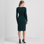 Lauren Ralph Lauren Jersey Surplice Cocktail Dress in Green, Size 14, New w/Tag Green Photo 2