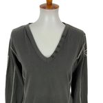 Gersemi Gray V Neck Long Sleeve Top Medium Minimalist Basic Casual Layer Photo 1