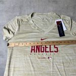 Nike Los Angeles Angels Baseball T-Shirt Womens M Tan MLB ‎ Dri-FIT Tee NEW Photo 5