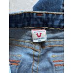 True Religion  Joey Jeans Women 30 Medium Wash Denim Twisted Hem Thick Stitch Y2K Photo 3