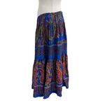 Vintage 100% Silk Colorful Paisley Floral Midi Skirt Side Slit size XL/1X Photo 4