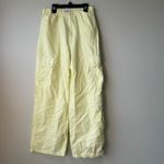 ZARA  Womens Yellow Cargo Pants Size 4 Wide‎ Leg Utility Style Trendy Photo 1
