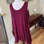 Honeyme Red Wine Knit Open Shoulder Shift Dress Photo 2