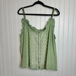 Shyanne  Green Embroidered Crop Swing Top Sleeveless G8 Photo 1
