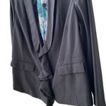 Anne Klein NWT 🖤  Dressy Black Blazer/Jacket, Floral Print Lining, Zip Closure Photo 4