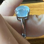 Genuine Aquamarine Sterling Silver Ring Size 6 Photo 2