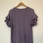 Loft ANN TAYLOR Outlet Lilac Purple Short Ruffle Sleeve T-Shirt / Shift Dress XS Photo 9
