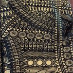 Zumba Wear All Night Gold Metallic Pattern Black Capri Leggings-Spicy, Size S Photo 3