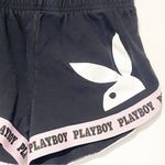 Playboy  Size Medium Black Pink Trim Dolphin Mini Lounge Shorts Photo 2