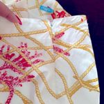 J. McLaughlin coral reef pink yellow mermaid sequin starfish nautical lined pant Photo 3