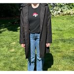 Lauren By Ralph Lauren Waterproof Raincoat Removable Hood Black Womens Large Photo 2