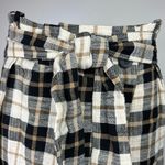 ZARA NEW Black White Plaid Paperbag Tie Belt Preppy Checkered Wrap Mini Skirt XS Photo 3