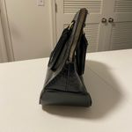 London Fog NWOT | women’s solid black glossy scale textured handbag purse bag Photo 3