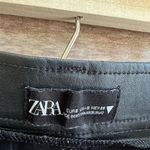 ZARA  Pants Women’s Size Small Black Faux Leather Skinny Ankle Zip Photo 3