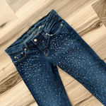 Bebe Vintage Lowrise Flare Size 28 Dark Wash Bedazzled Mcbling Y2K Photo 2