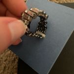 NWT Vera Wang Simply Vera Crystal Chain Ring Silver Photo 3