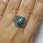 Turquoise sterling silver gemstone Ring size Photo 0