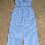 J. McLaughlin  Adelaide Striped Linen Jumpsuit Blue White 10 Photo 4