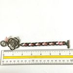 pink ribbon silver tone flower bracelet Photo 5