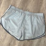 Light Gray Athletic Shorts with Black Trim Blue Size 1X Photo 2