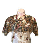Vintage Denim Republic Animal Blouse L XL Brown Size L Photo 3