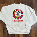 Vintage Disney Designs Mickey Mouse Disneyland Sweatshirt Size XL Made in USA White Photo 0