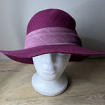 Cloche Hat Magenta Purple Wool Flapper Made in USA Round Crown Wide Brim Retro Photo 0