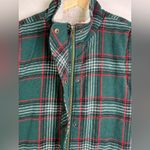 Maurice's  Women’s 2X Green Plaid Sherpa Lined Vest Cozy Cottagecore Layering Photo 2