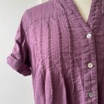 Preswick & Moore  Plum Textured Cotton Button Up Blouse Photo 1