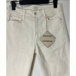 Mother The Mid Rise Dazzler Crop Fray Jean Cream Puffs Size 28 6 US NWOT Raw Hem Photo 2