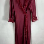 Vintage Peignoir Maroon Lace Trimmed L XL Red Size L Photo 4