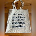 Brooklinen tote bag in Oatmeal & Navy Blue Tan Photo 2