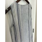 Kenar 100% Linen Striped Mini Tank Shift Dress Size 2 Photo 4