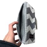 Doll Birdies Handmade Passport/Travel Wallet in Gray and White Chevron Photo 3