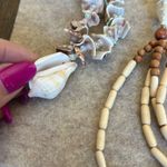 Bohemian shells, wood and paper necklaces. 3 pieces handmade Brown Photo 4