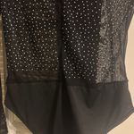 Sheer Bodysuit With Rhinestones Black Size M Photo 3