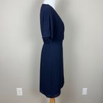 Aritzia Babaton Wallace Wrap Dress Womens Medium Navy Mini Crepe Preppy Dainty Photo 4