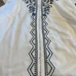 Time And Tru White Ruffle Scrunch Side Tie Tank Blouse Top Embroidered Photo 1