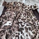 B Wear Leopard Ruffle Top Womens XL Sleeveless Halter Neck Chic Blouse New Brown Photo 13