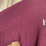 Hollister  Burgundy Waffle Oversized Cropped Hoodie Sweater Medium Photo 5