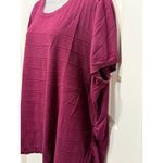 Lane Bryant  Plus Size Burgundy Striped Textured Knit Tunic Top Shirt 26 28 Photo 2
