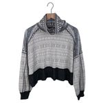 Free People NEW At The Lodge Pullover Top Size XS Grey Frost Combo Fair Isle Ski Photo 1