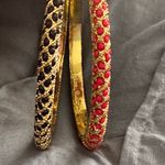 Lilly Pulitzer Bangles Set Of 2 Pink/ Black Gold tone Photo 3