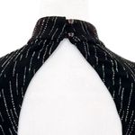Roberta High Neck Long Sleeve Long Embellishments Black Gown Dress Size Medium Photo 12