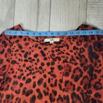 YA Los Angeles Leopard Print Blouse Top Women's Size S Long Sleeve Sheer‎ Orange Black Photo 8