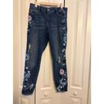 Laurie Felt Los Angeles Denim Jeans Embroidered Floral Design Women's 10 Blue Photo 1