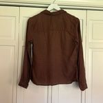 E.Col.o.gie brown 100% linen hidden button blouse M Brown Size M Photo 9